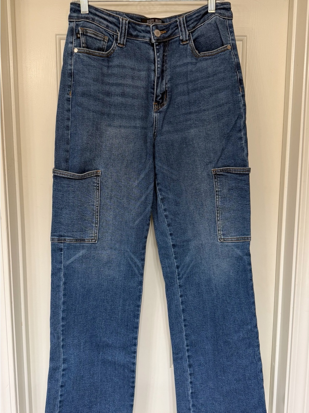 Judy Blue Dark Blue Straight Leg Cargo Jeans
